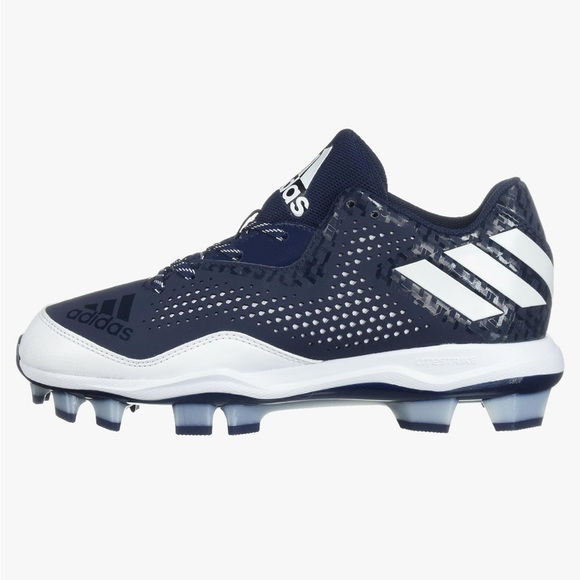 Adidas Blue White perforated, synthetic leather softball cleats sz 11.5 - Picture 12 of 13